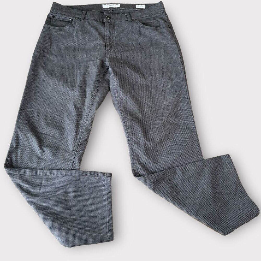 Brax Pants Mens 34”  Black Gray Chuck Modern Fit Straight Leg Pants‎
